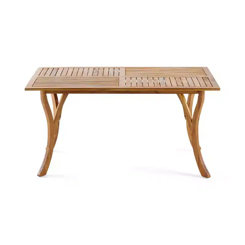 Okak 59IN Modern Rectangular Wooden Kitchen Table, Dining Table with Stable Legs, Dining Room Table for Living Room, Kitchen, Patio, Teak