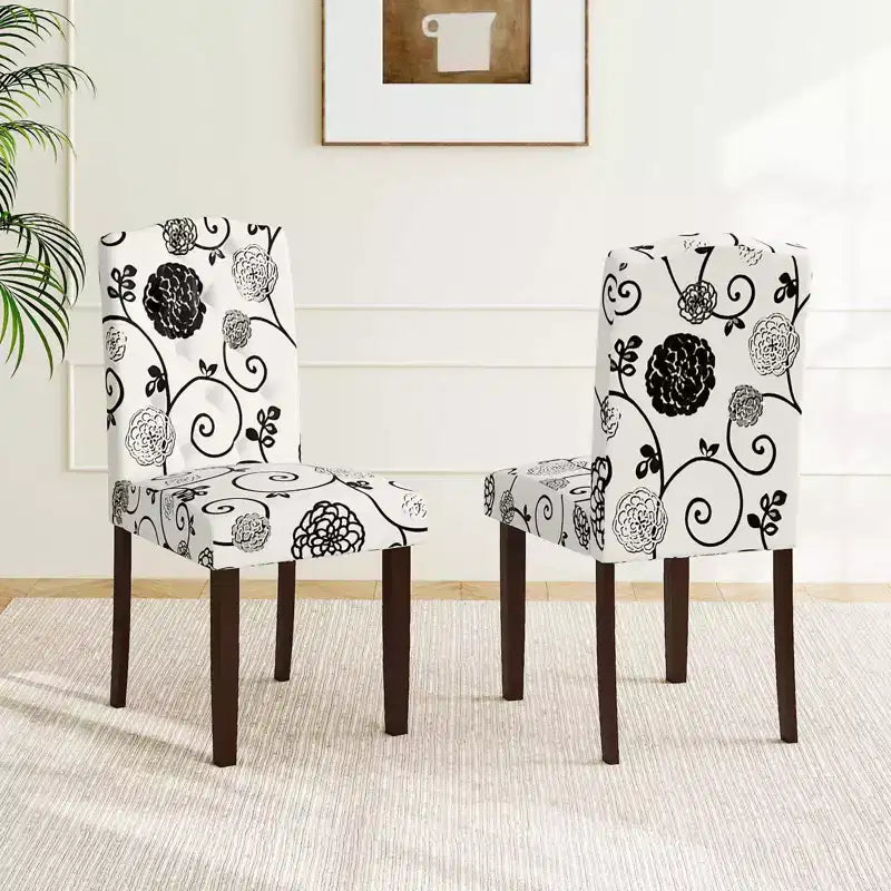 Costway Wooden Dining Chair Set of 4 with Rubber Wood Legs Padded Seat S Springs, Kitchen Beige/Gray