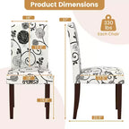 Costway Wooden Dining Chair Set of 4 with Rubber Wood Legs Padded Seat S Springs, Kitchen Beige/Gray