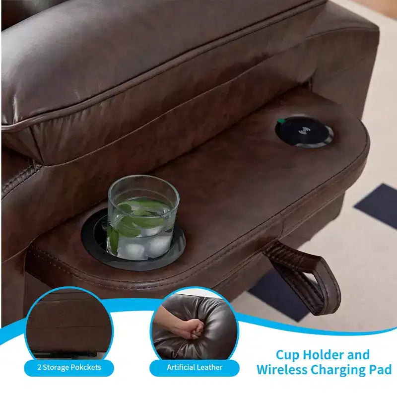 Mjkone Power Lift Recliners Chair with Vibration Massage Heating,8 Points MessageRecling Degrees,Storage,Cup Holder