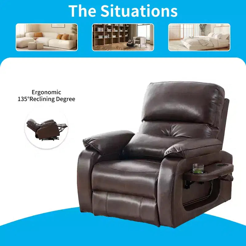 Mjkone Power Lift Recliners Chair with Vibration Massage Heating,8 Points MessageRecling Degrees,Storage,Cup Holder