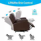 Mjkone Power Lift Recliners Chair with Vibration Massage Heating,8 Points MessageRecling Degrees,Storage,Cup Holder