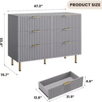 Cassettiera a 6 cassetti per camera da letto, comò moderno da 120 cm con cassetti profondi per soggiorno, corridoio, camera dei bambini
