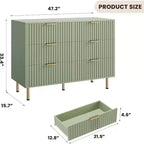 Cassettiera a 6 cassetti per camera da letto, comò moderno da 120 cm con cassetti profondi per soggiorno, corridoio, camera dei bambini