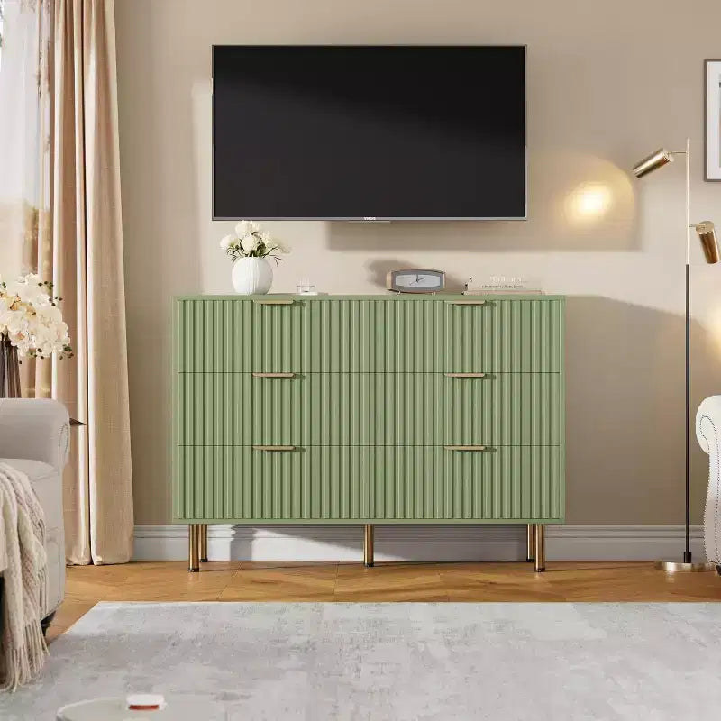 Cassettiera a 6 cassetti per camera da letto, comò moderno da 120 cm con cassetti profondi per soggiorno, corridoio, camera dei bambini