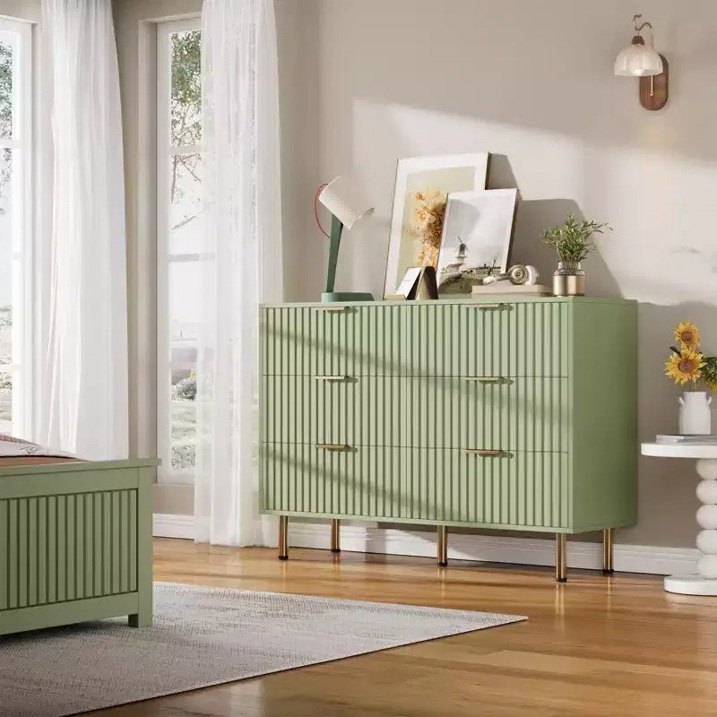Cassettiera a 6 cassetti per camera da letto, comò moderno da 120 cm con cassetti profondi per soggiorno, corridoio, camera dei bambini