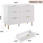 Cassettiera a 6 cassetti per camera da letto, comò moderno da 120 cm con cassetti profondi per soggiorno, corridoio, camera dei bambini