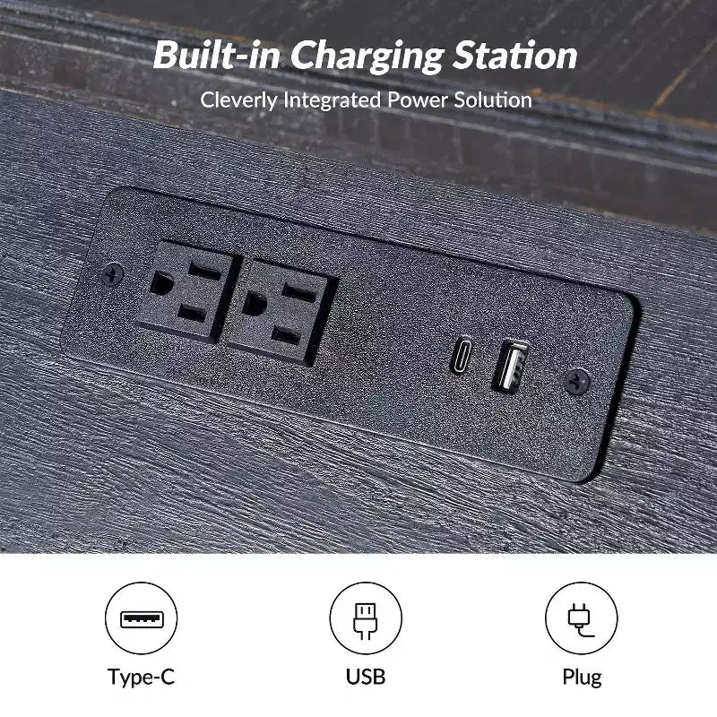 Esther 26 Tall End Table with Built-in Charging Outlets|ARTFUL LIVING DESIGNS