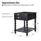 Esther 26 Tall End Table with Built-in Charging Outlets|ARTFUL LIVING DESIGNS