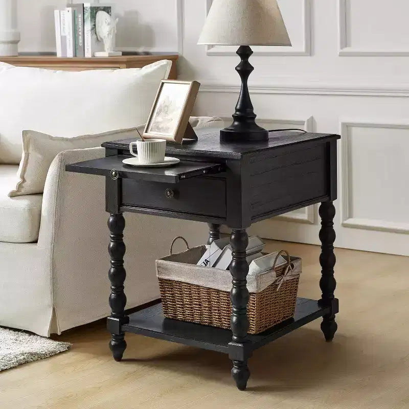Esther 26 Tall End Table with Built-in Charging Outlets|ARTFUL LIVING DESIGNS
