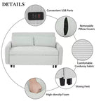 Divano letto Clihome reclinabile multi-angolo in morbido velluto a coste, schienale regolabile in 3 posizioni con porte USB