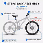Whisen 26 Adult Mountain Bike with Full Suspension, 21-Speed Gear, Disc Brakes