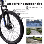 Whisen 26 Adult Mountain Bike with Full Suspension, 21-Speed Gear, Disc Brakes