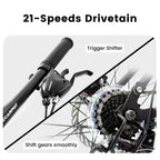 Whisen 26 Adult Mountain Bike with Full Suspension, 21-Speed Gear, Disc Brakes