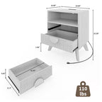 1/2 pz Comodino Moderno, Tavolino Laterale Incassato con 2 Cassetti e Ripiani Aperti, Comodino in Legno, Tavolino da Divano per Soggiorno Camera da Letto Divano