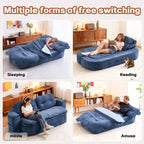 Okak Modern Convertible Chenille Fabric Floor Futon Sofa for Living Room Bedroom,Rest Chair Sleeper Sofa with Comfy Backrest & Pillows