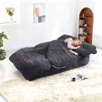 Okak Modern Convertible Chenille Fabric Floor Futon Sofa for Living Room Bedroom,Rest Chair Sleeper Sofa with Comfy Backrest & Pillows