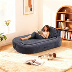 Okak Modern Convertible Chenille Fabric Floor Futon Sofa for Living Room Bedroom,Rest Chair Sleeper Sofa with Comfy Backrest & Pillows