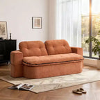 Okak Modern Convertible Chenille Fabric Floor Futon Sofa for Living Room Bedroom,Rest Chair Sleeper Sofa with Comfy Backrest & Pillows
