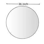 Okak 36IN Modern Round Mirror with Narrow Aluminum Frame, Wall Mount Bathroom Mirror, Vanity Mirror for Bathroom, Living Room, Black
