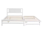 Letto a Piattaforma Matrimoniale con Letto Estraibile Singolo Regolabile, Struttura del Letto Matrimoniale in Legno con Testiera per Camera da Letto