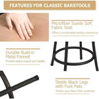 Sgabelli da Bar FurnitureR Set da 2, Regolabili in Altezza, Schienale Basso con Comodo Poggiapiedi, Senza Braccioli con Gambe Intercambiabili, 24/29 Pollici