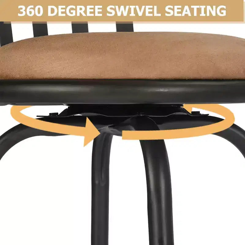 Sgabelli da Bar FurnitureR Set da 2, Regolabili in Altezza, Schienale Basso con Comodo Poggiapiedi, Senza Braccioli con Gambe Intercambiabili, 24/29 Pollici
