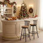 Sgabelli da Bar FurnitureR Set da 2, Regolabili in Altezza, Schienale Basso con Comodo Poggiapiedi, Senza Braccioli con Gambe Intercambiabili, 24/29 Pollici