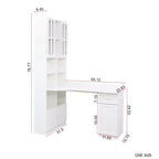 CLIHOME 2-in-1 L-Shaped Corner Computer Desk for Home Office or Study, Study Table with Drawers, Bookshelf & Hutch, Large Working Space