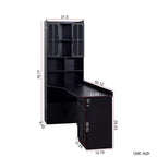 CLIHOME 2-in-1 L-Shaped Corner Computer Desk for Home Office or Study, Study Table with Drawers, Bookshelf & Hutch, Large Working Space