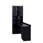 CLIHOME 2-in-1 L-Shaped Corner Computer Desk for Home Office or Study, Study Table with Drawers, Bookshelf & Hutch, Large Working Space