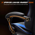 MAYEERTY Sedia da gaming Sedia da scrivania per videogiochi Ergonomica da computer con poggiapiedi Comoda con supporto lombare Reclinabile in pelle PU con poggiatesta Braccioli fissi