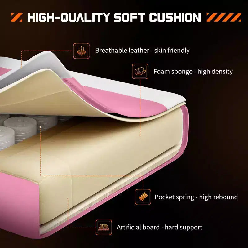 MAYEERTY Sedia da gaming Sedia da scrivania per videogiochi Ergonomica da computer con poggiapiedi Comoda con supporto lombare Reclinabile in pelle PU con poggiatesta Braccioli fissi