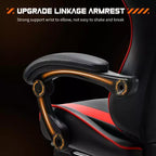 MAYEERTY Sedia da gaming Sedia da scrivania per videogiochi Ergonomica da computer con poggiapiedi Comoda con supporto lombare Reclinabile in pelle PU con poggiatesta Braccioli fissi