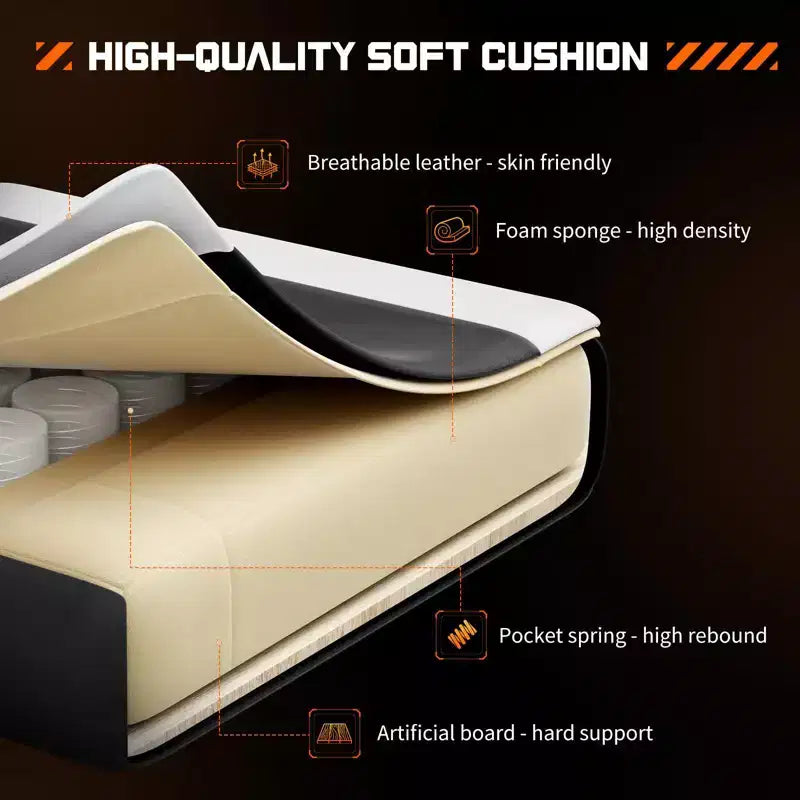 MAYEERTY Sedia da gaming Sedia da scrivania per videogiochi Ergonomica da computer con poggiapiedi Comoda con supporto lombare Reclinabile in pelle PU con poggiatesta Braccioli fissi
