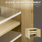 Sideboard Cabinet with Rattan Doors, Adjustable Shelf, Metal Base, Storage Cabinet for Living Room, Bedroom