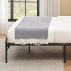 King-size bed frame with headboard, premium metal platform bed featuring steel slats, silent operation, easy assembly, no box springs required.