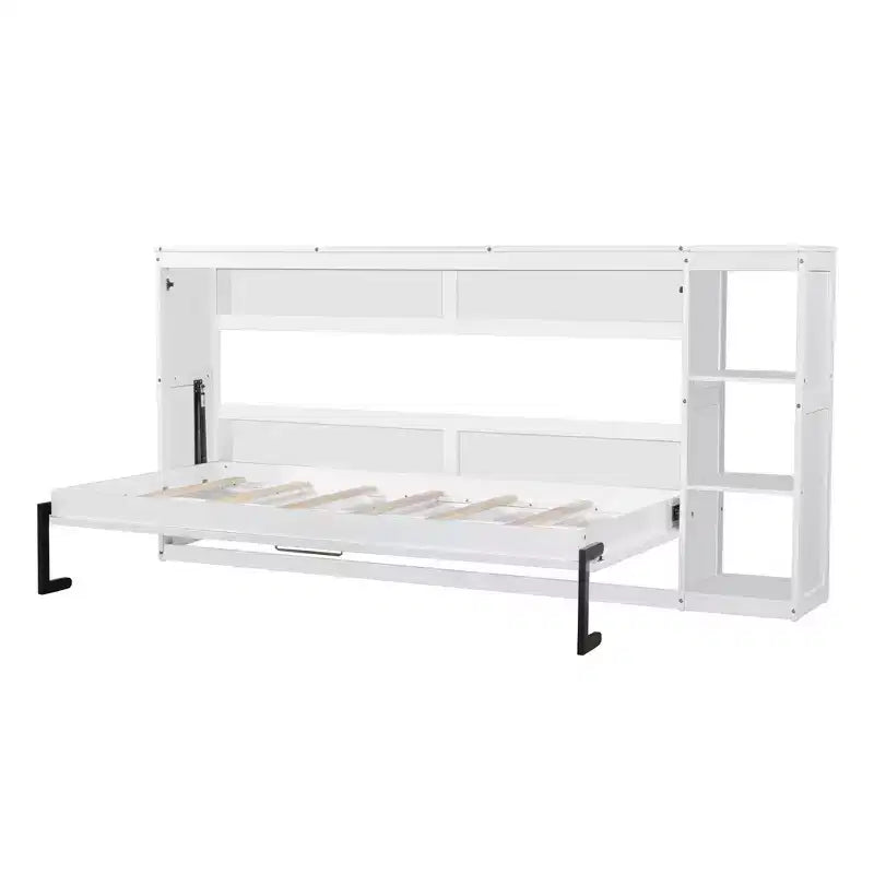 Letto a scomparsa a parete Murphy Bed con libreria, letto a parete pieghevole Cabinet Bed per camera degli ospiti ufficio