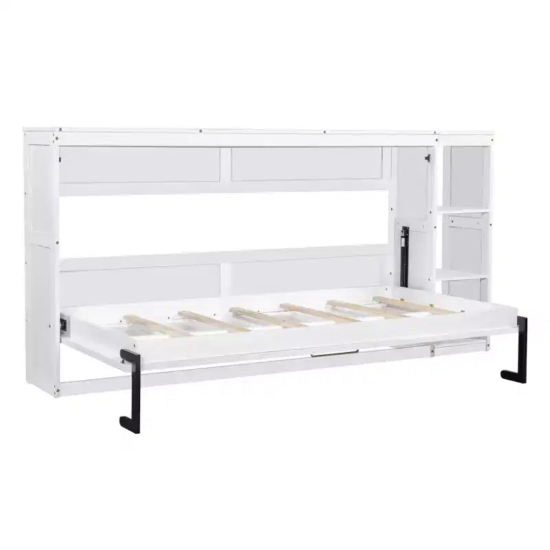 Letto a scomparsa a parete Murphy Bed con libreria, letto a parete pieghevole Cabinet Bed per camera degli ospiti ufficio