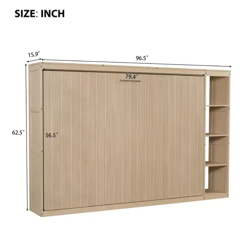 Letto a scomparsa a parete Murphy Bed con libreria, letto a parete pieghevole Cabinet Bed per camera degli ospiti ufficio