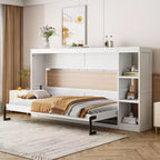 Letto a scomparsa a parete Murphy Bed con libreria, letto a parete pieghevole Cabinet Bed per camera degli ospiti ufficio