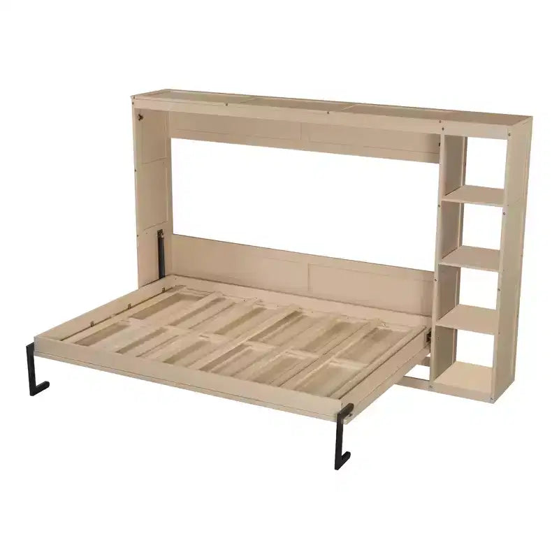 Letto a scomparsa a parete Murphy Bed con libreria, letto a parete pieghevole Cabinet Bed per camera degli ospiti ufficio