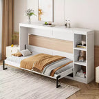 Letto a scomparsa a parete Murphy Bed con libreria, letto a parete pieghevole Cabinet Bed per camera degli ospiti ufficio