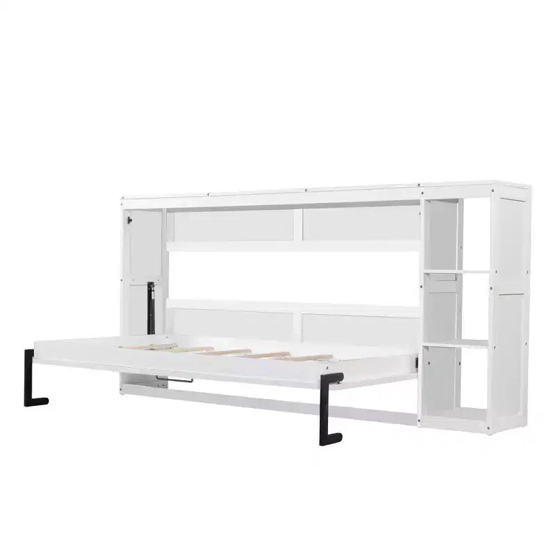 Letto a scomparsa a parete Murphy Bed con libreria, letto a parete pieghevole Cabinet Bed per camera degli ospiti ufficio