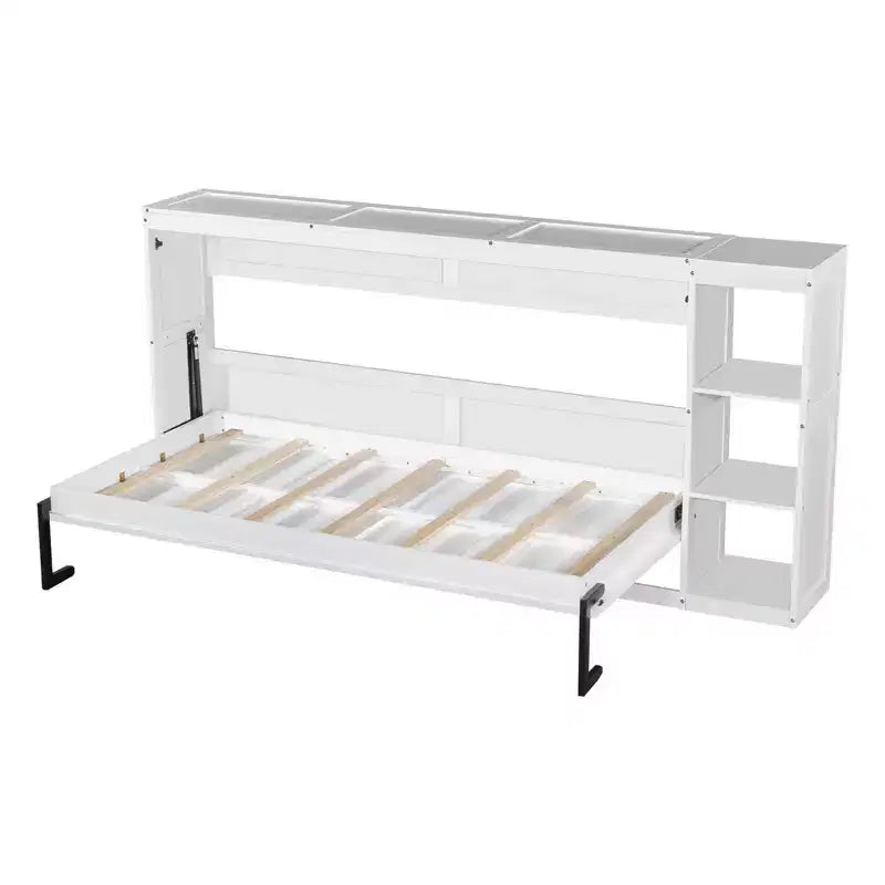 Letto a scomparsa a parete Murphy Bed con libreria, letto a parete pieghevole Cabinet Bed per camera degli ospiti ufficio