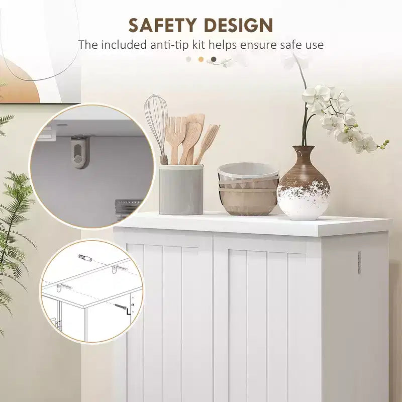 Dispensa da Cucina Autoportante, Armadio Contenitore da Cucina con Scaffale a 5 Livelli, 12 Portaspezie, Ripiani Regolabili