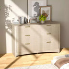 Cassettiera in legno a 6 cassetti, soluzione di archiviazione moderna per camere da letto, soggiorni e corridoi, con grande capacità ed elegante finitura in legno naturale