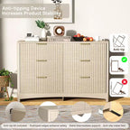 Cassettiera in legno a 6 cassetti, soluzione di archiviazione moderna per camere da letto, soggiorni e corridoi, con grande capacità ed elegante finitura in legno naturale
