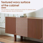 Mobile TV JVNOXK Mid-Century Modern Threaded da 70,9 pollici, adatto per TV fino a 80 pollici, con pannelli delle ante incassati e 4 armadietti, Noce