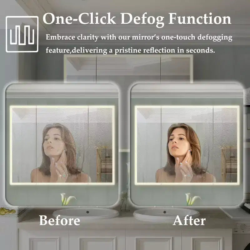 Famapy LED Lighted Medicine Cabinet: Defogging Function, Ample StorageAdjustable Lighting  Elevate Bathroom Style